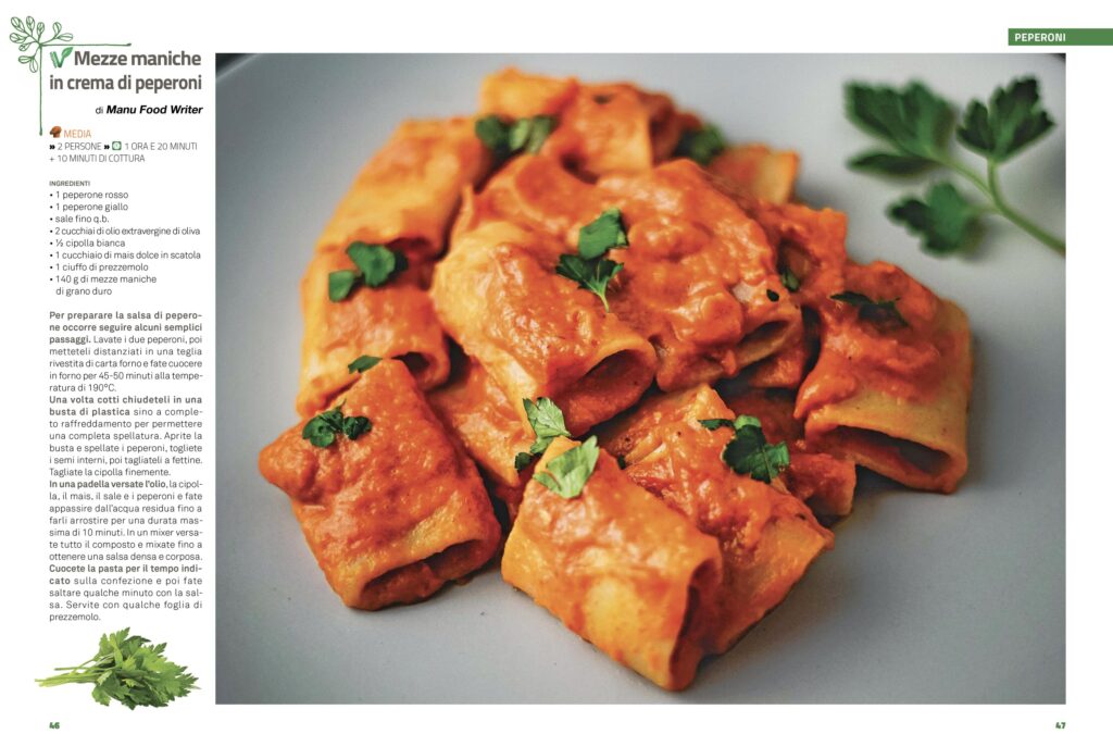 ricetta della pasta sul giornale
