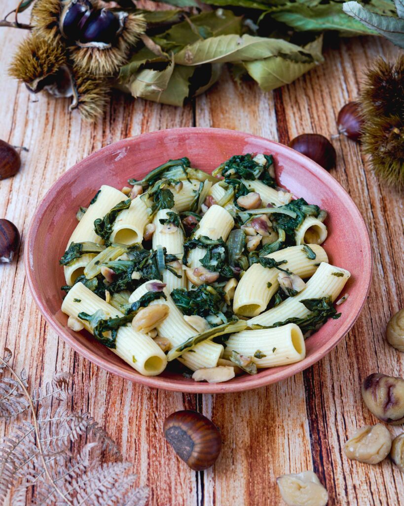 pasta alle castagne e bietoline
