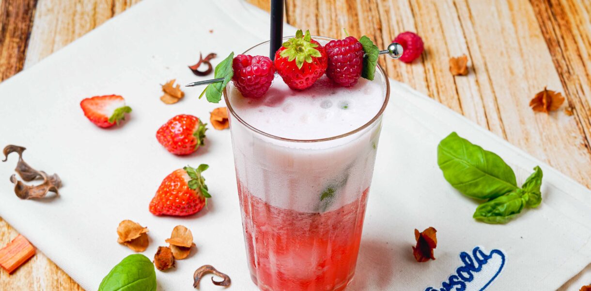 cocktail analcolico fragole e lamponi