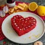piatto con risotto rosso a forna di cuore