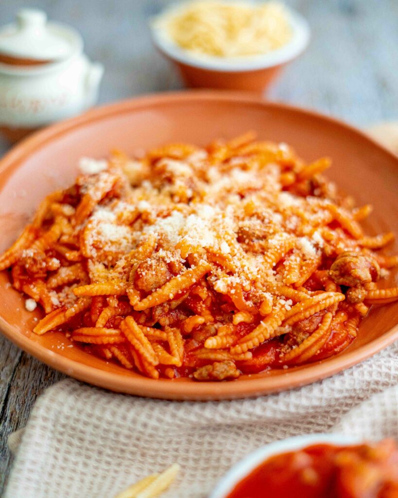 pasta sarda nel piatto