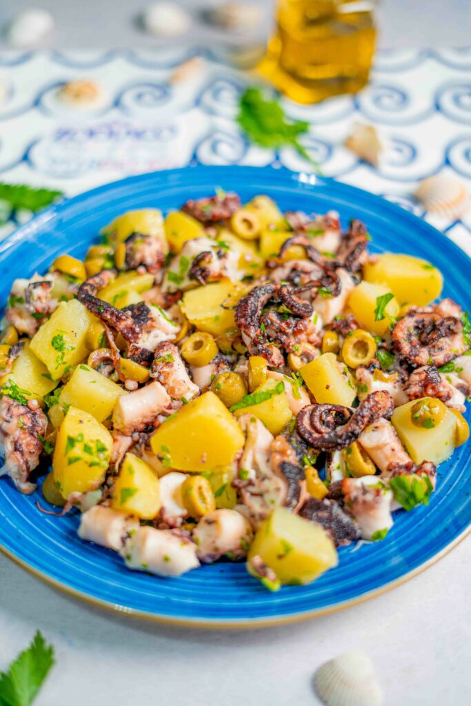 polpo e patate con olive