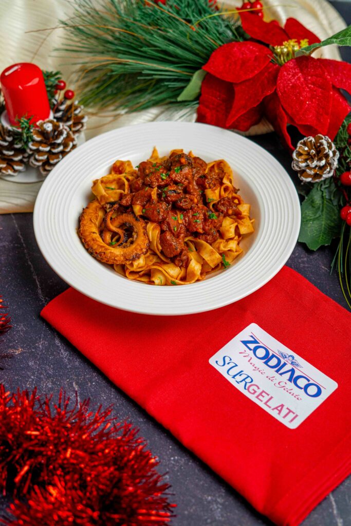 tagliatelle al ragu di polpo