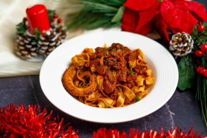 tagliatelle al ragu di polpo