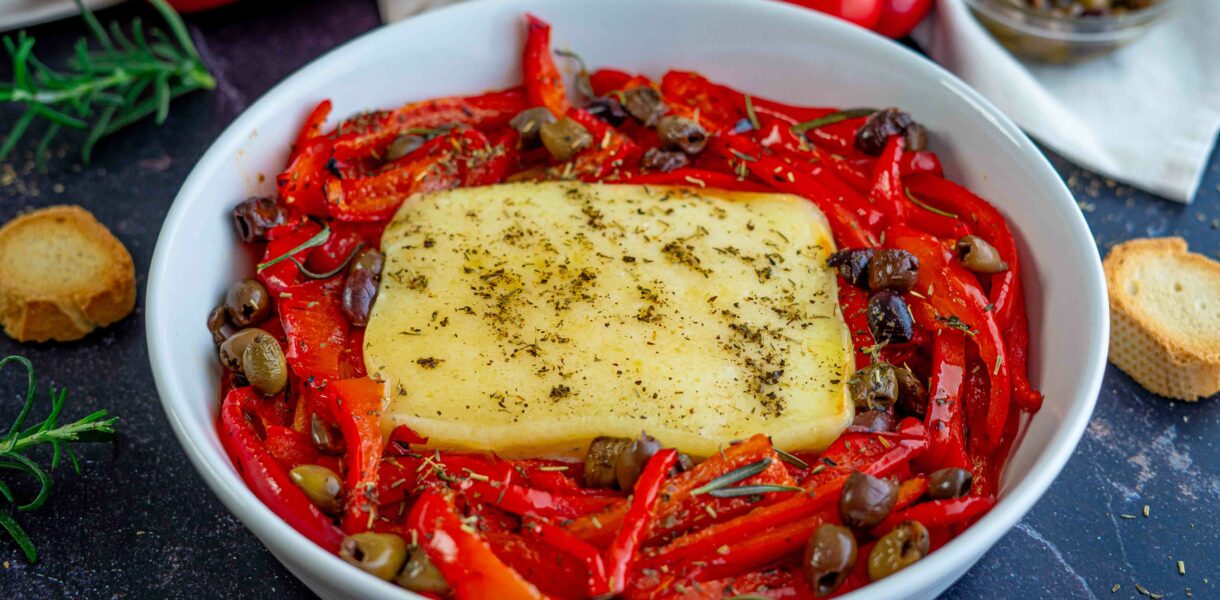 fettacotta con peperoni e olive