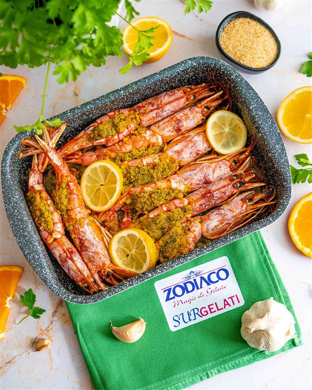 gamberi gratinati