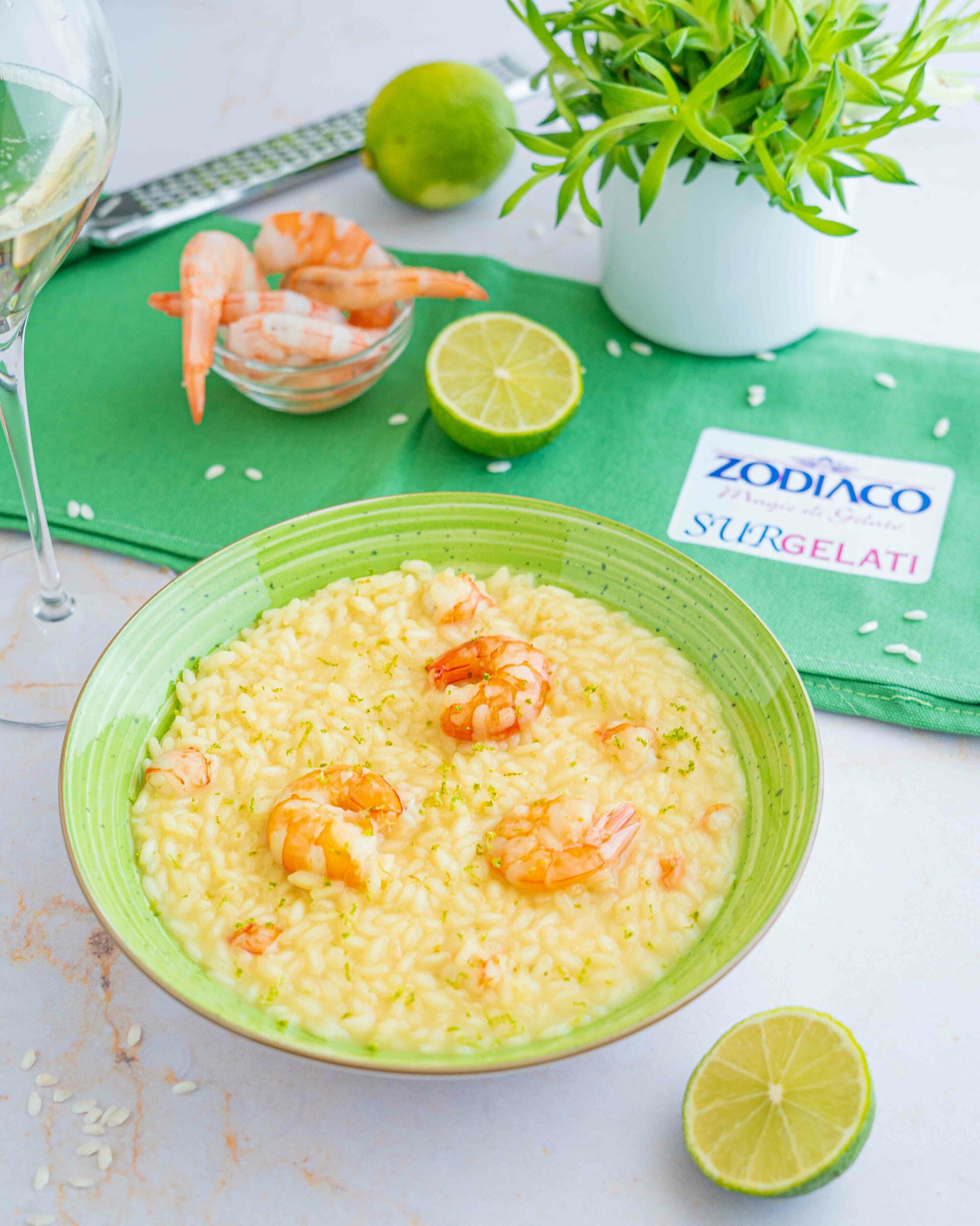 risotto gamberi prosecco e lime