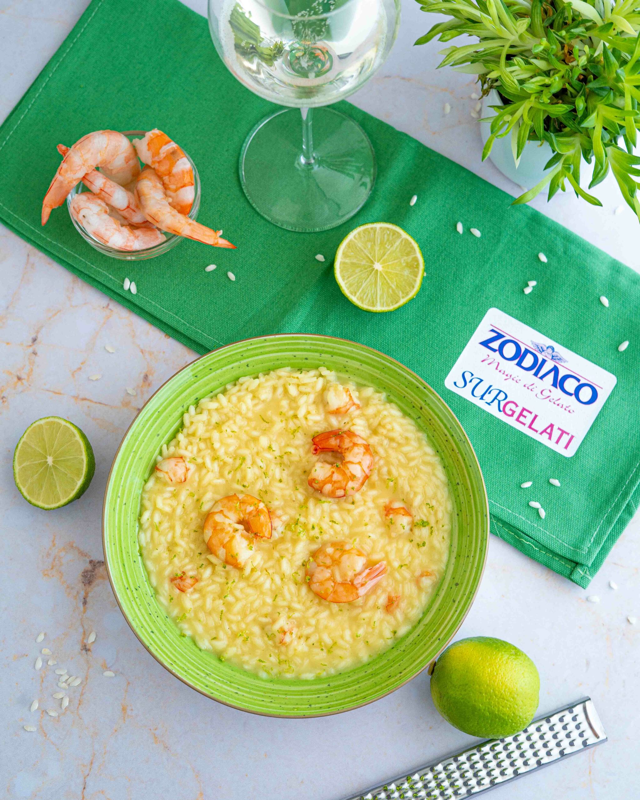 risotto gamberi prosecco e lime